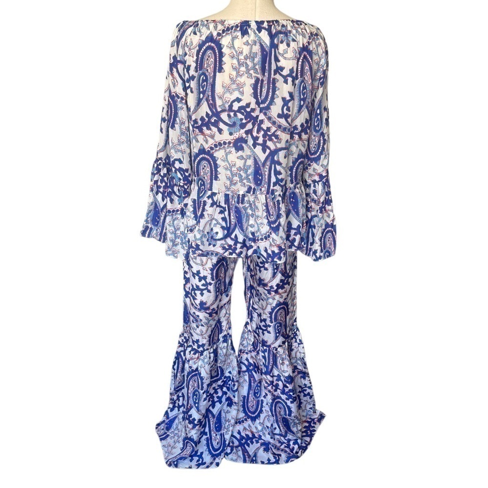 Figue Silk Set - Brielle Bahia Beach Pants & Blouse Small - Picture 12 of 17